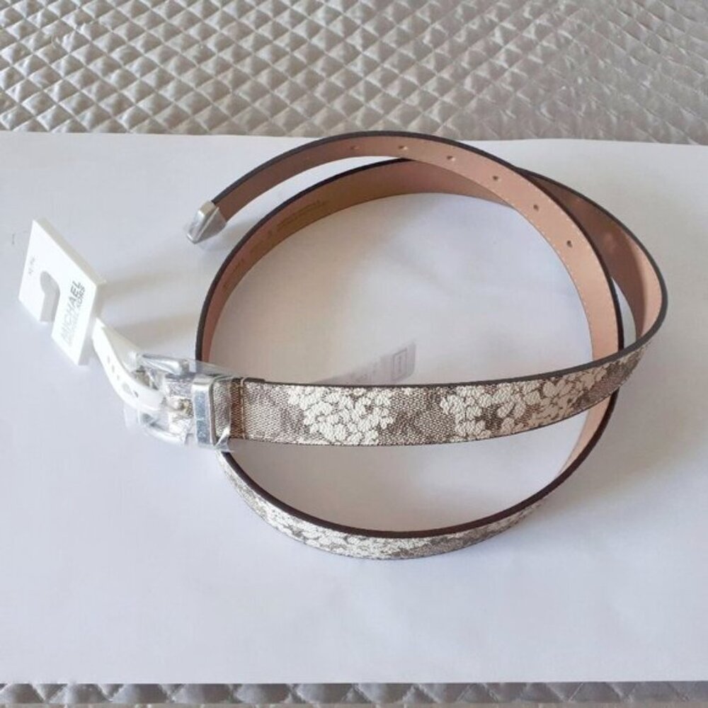 NWT MICHAEL Michael Kors floral monogram belt, XL - Picture 2 of 9